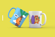Summer Cats. Cards & Stickers, an Animal Illustration by Ejevyaka (Thumbnail 4 of 7)