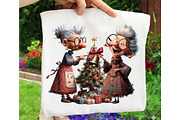 Whimsical Christmas Grandma Clipart, an Illustration by OK Design (Thumbnail 6 of 6)