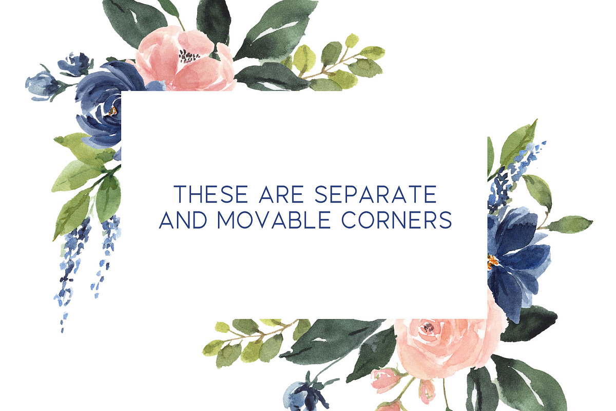 Blush and Blue Watercolor Flowers, an Illustration by Graphic Blue Bird (Photo 4 of 9)
