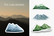 Watercolor Mountain Landscapes, a Seasonal Illustration by Anntre (Thumbnail 3 of 4)