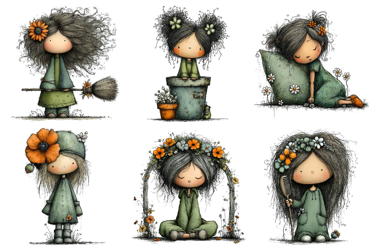 Flowers and Girls Big Clipart Bundle, an Illustration by Daily.Designs (Photo 3 of 5)