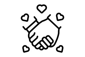 Loves Together Black Icon