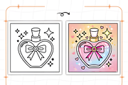 Cozy Girly Coloring Pages, a Decorative Illustration by Ink Gallery (Thumbnail 3 of 9)