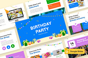 Birthday Party Google Slides, a Presentation Template by rgbryand (Thumbnail 1 of 9)
