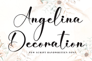 Angelina Decoration | Script Font, a Handwritten Font by Scratchones (Thumbnail 1 of 8)