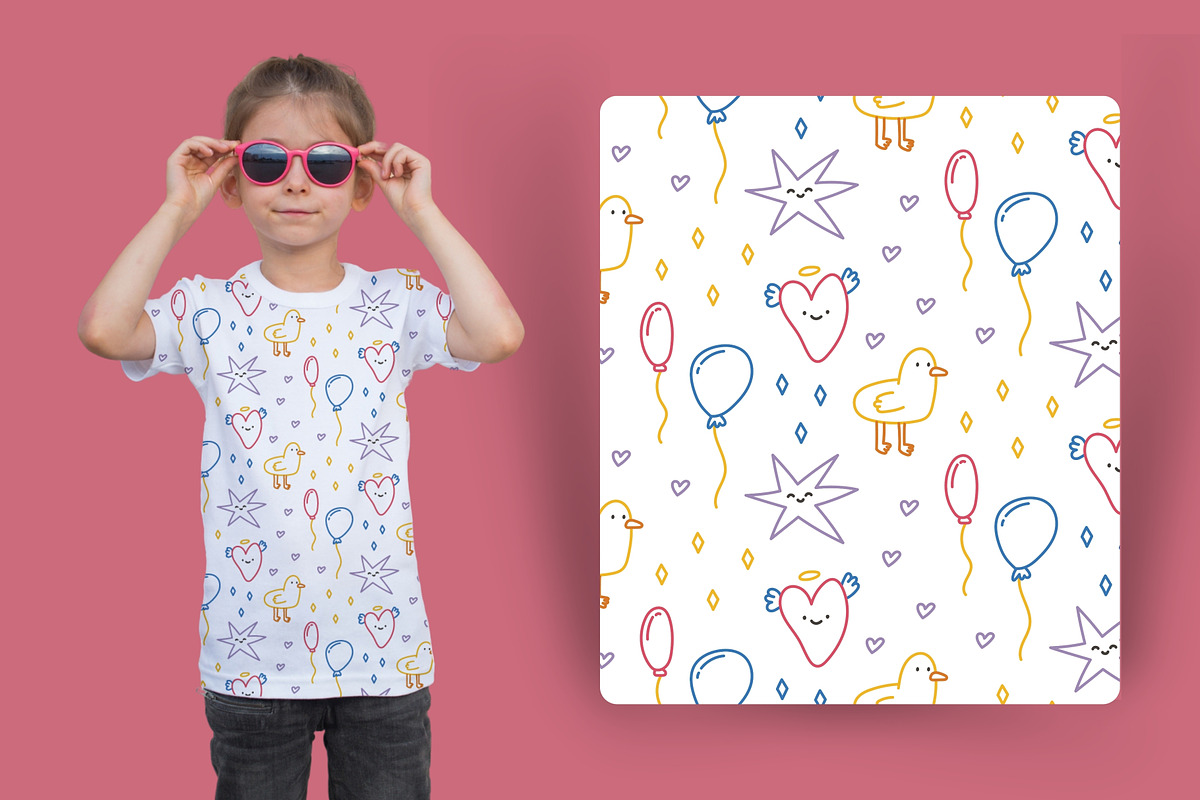 Hand-Drawn Kids Doodle Patterns, a Pattern Graphic by Kristina Chistiakova (Photo 4 of 8)