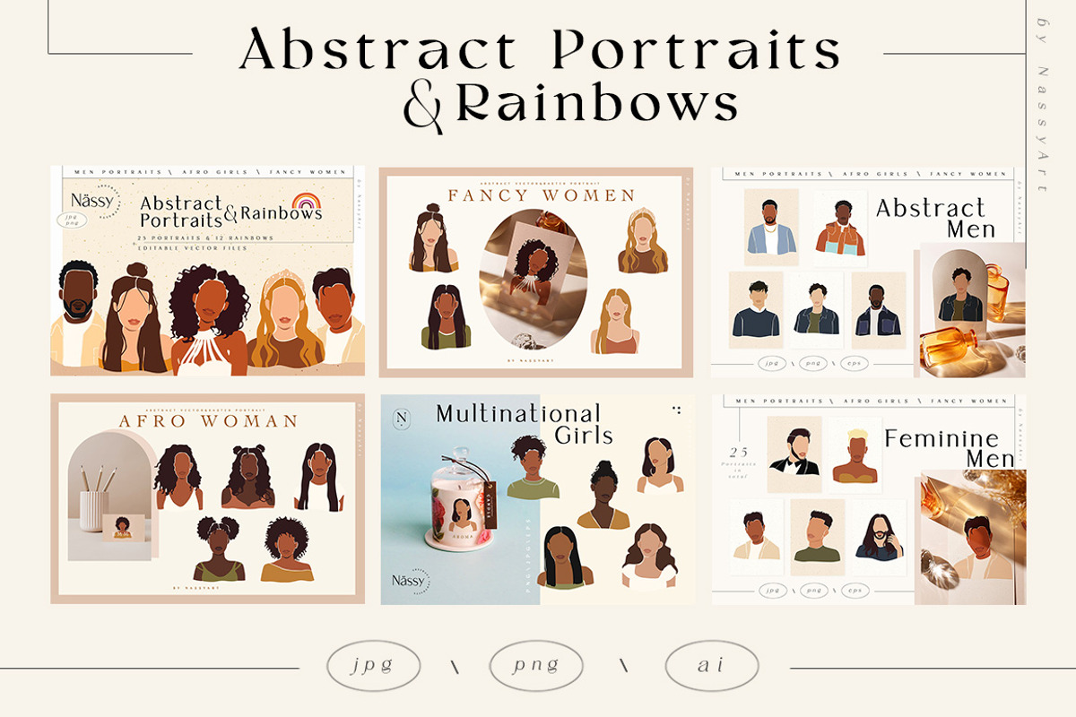 Abstract Bundle Posters Prints 325+, a Decorative Illustration by NassyArt (Photo 2 of 15)