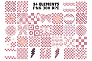Checkered Taupe Retro Clipart Set, an Object Graphic by Brush Lab (Thumbnail 3 of 7)