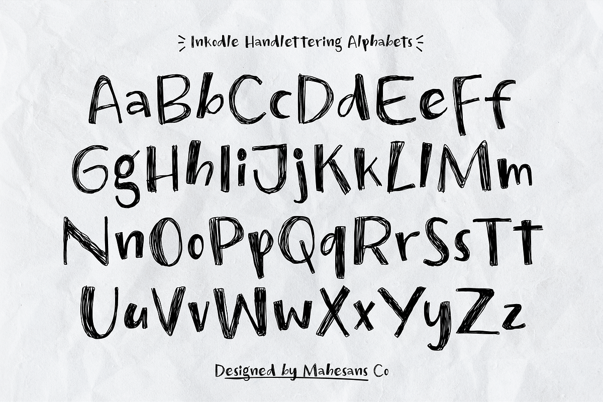 Inkodle – Messy Handwritten Font, a Handwritten Font by Mahesans Co (Photo 6 of 10)