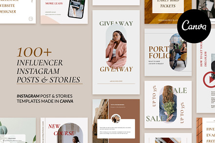 Influencer Instagram Canva templates, a Social Media Template by helgascandinavus