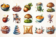 Watercolor Harvest Of Calm Clipart, an Illustration by Rose Art (Thumbnail 2 of 4)