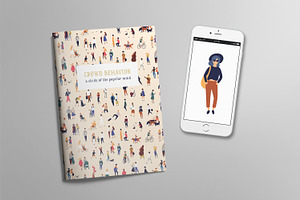 Tiny People Seamless Patterns Set