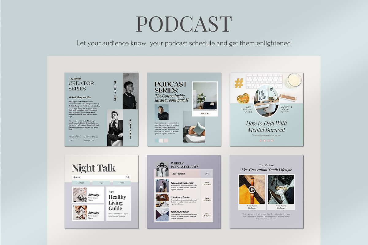 Instagram Podcast Starter Kit, a Social Media Template by Analogi Studio (Photo 8 of 27)