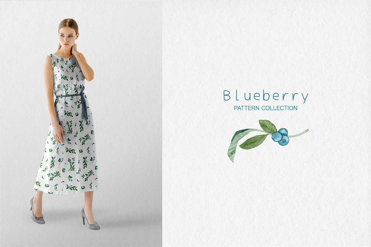 Watercolor Blueberry Pattern, a Pattern Graphic by MilanaDesignShop (Photo 5 of 5)