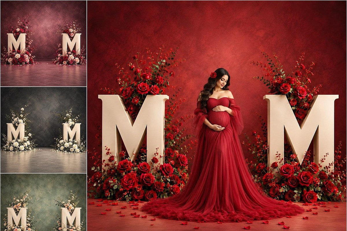 25 Floral MOM Digital Backdrops, a Background Graphic by Walllow Creatives (Photo 1 of 3)