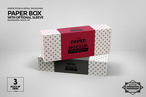 Paper Boxes With Sleeve Mockup