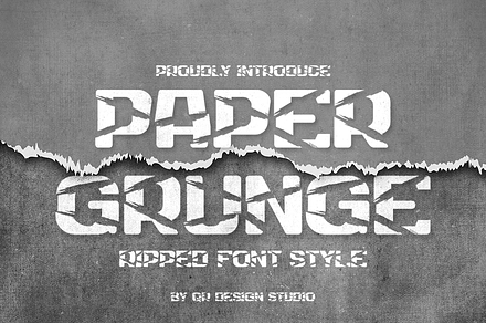 Paper Grunge -  Ripped & Sport Font, a Sans Serif Font by QR Design Studio