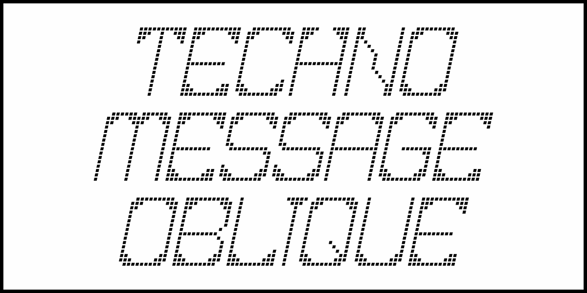 Techno Message JNL, a Font by Jeff Levine Fonts (Photo 4 of 5)