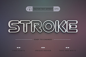 White Stroke - Editable Text Effect