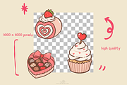 Kawaii Valentines Desserts clipart, a Food Illustration by Blumensdiary (Thumbnail 3 of 6)