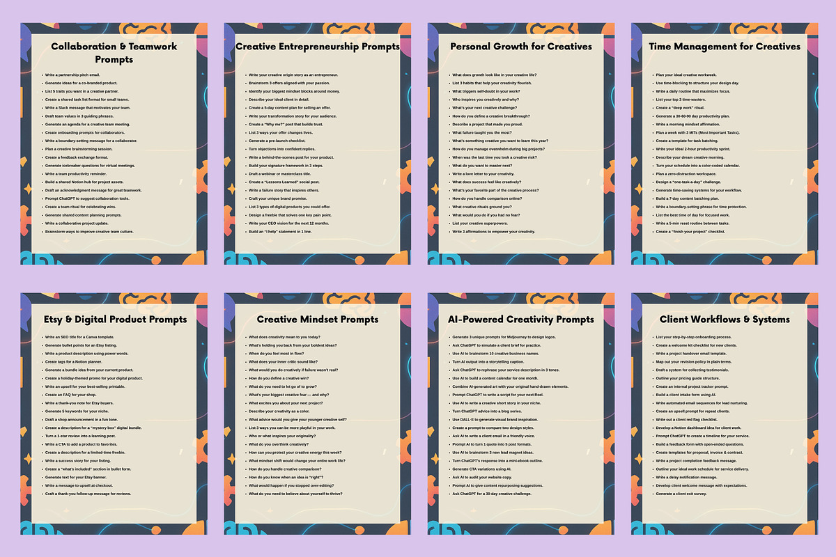 1000+ Prompts for Designers, a Stationery Template by Designmela01 (Photo 3 of 5)
