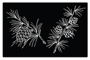 Vector silhouettes of fir branches, an Illustration by risovanya (Thumbnail 3 of 3)