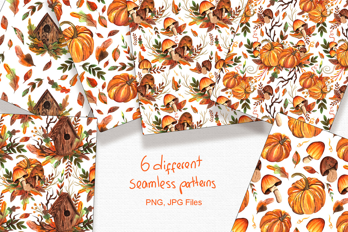 Watercolor Autumn Collection, an Illustration by TanataDesign (Photo 4 of 7)
