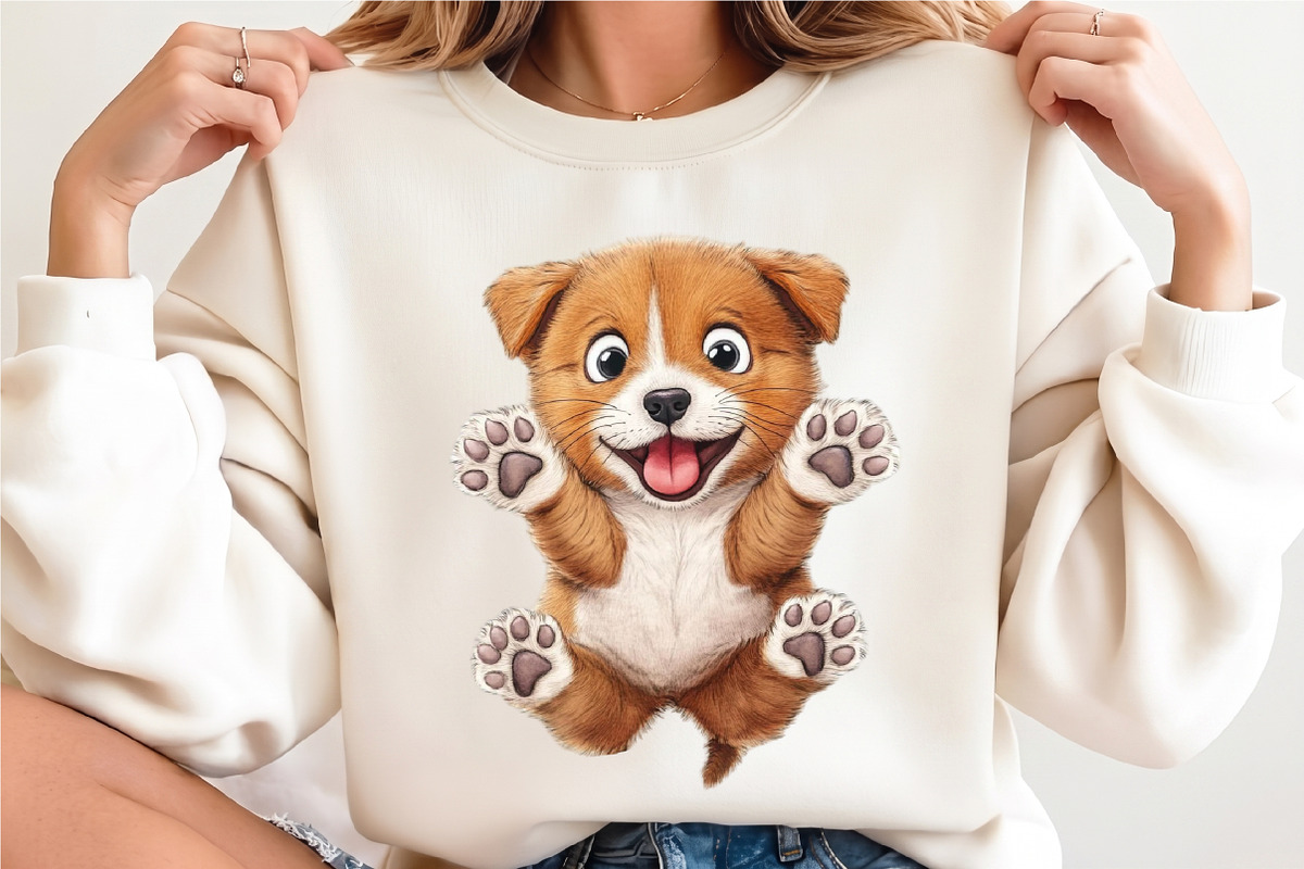 Funny Whimsical Puppy Clipart, a Seasonal Illustration by designcity5 (Photo 5 of 5)
