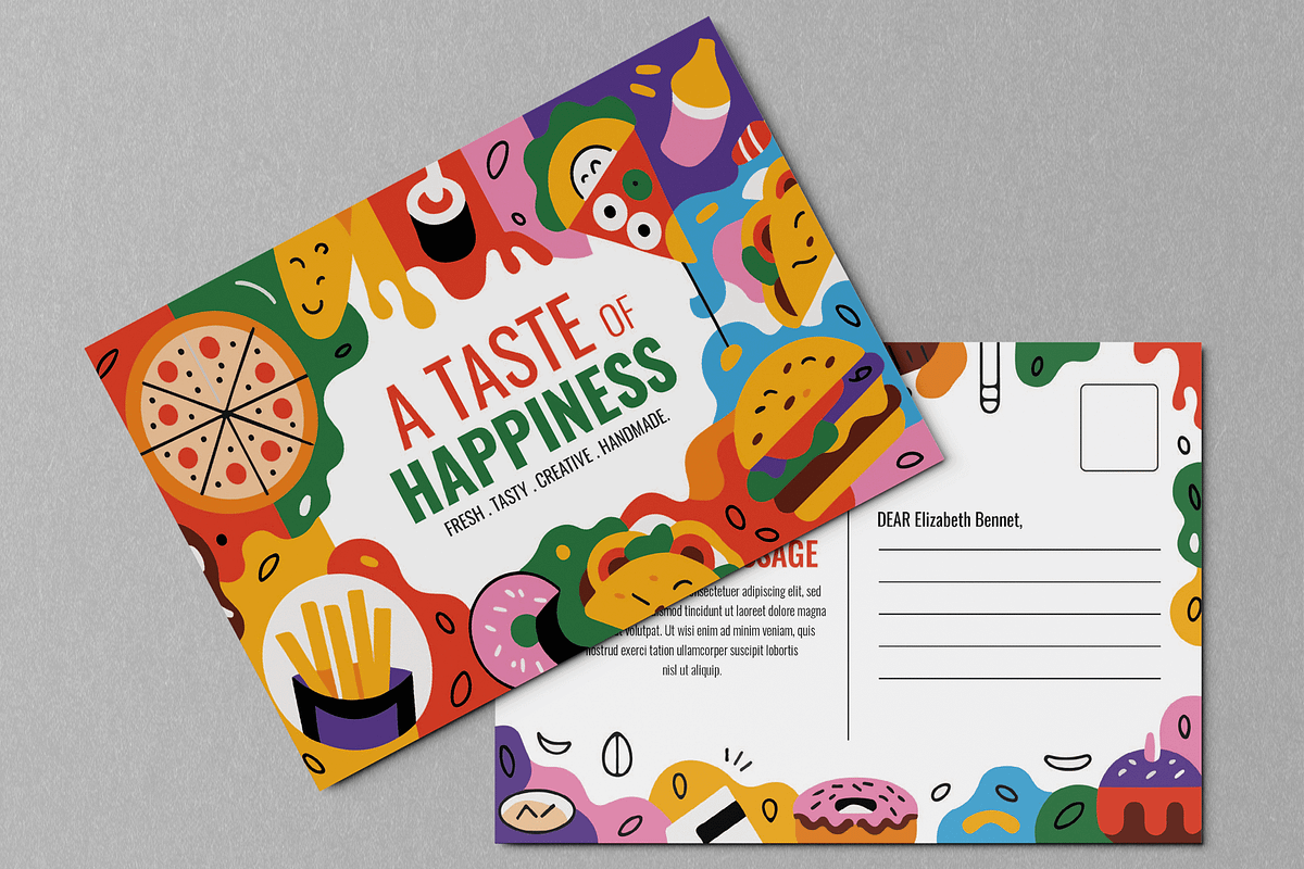 Modern Food Postcard Layout, a Card Template by MightyDesign (Photo 2 of 6)