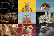 50 Sophisticated Cats Stock Photos, an Animal Illustration by Incomelion (Thumbnail 5 of 13)