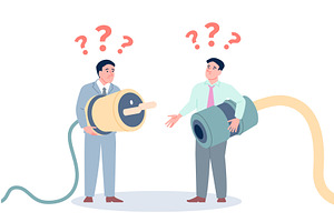 Business misunderstanding concept, a Person Illustration by LadadikArt