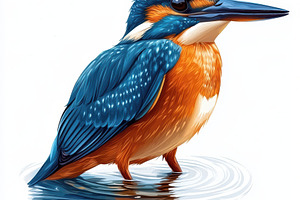 Vibrant Kingfisher by Water Stunning, an Animal Photo by Pixeness Studio