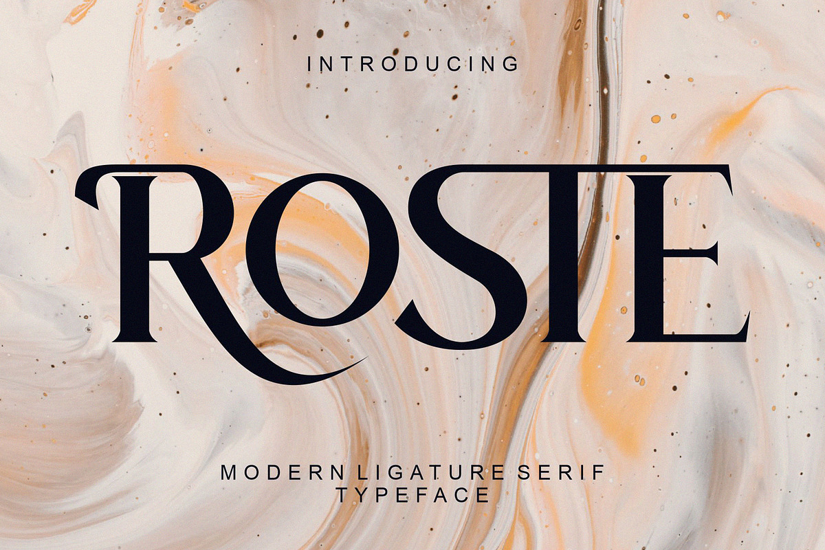 ROSTE Modern Ligature Serif Typeface, a Serif Font by Alfinart (Photo 1 of 10)