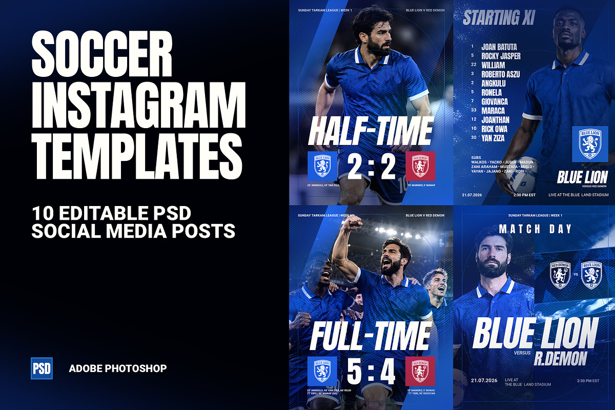 Soccer Instagram Templates PSD, a Social Media Template by Irhasalfahad (Photo 3 of 6)