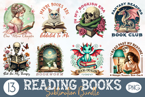 Reading Books Sublimation Bundle, an Illustration by RobertsArt