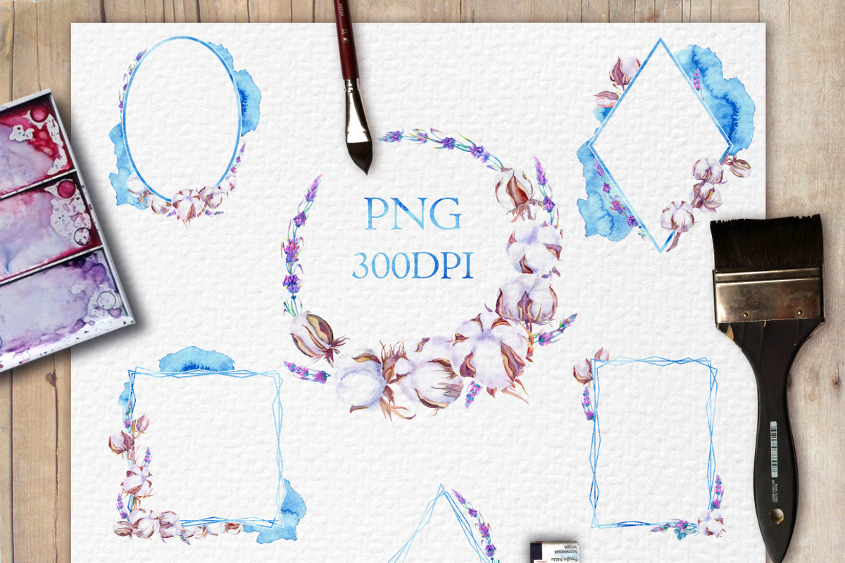 Lavender and cotton watercolor set, a Decorative Illustration by artabramova (Photo 6 of 10)