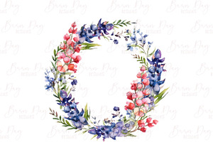 Watercolor Bluebonnets Clipart Vol 1