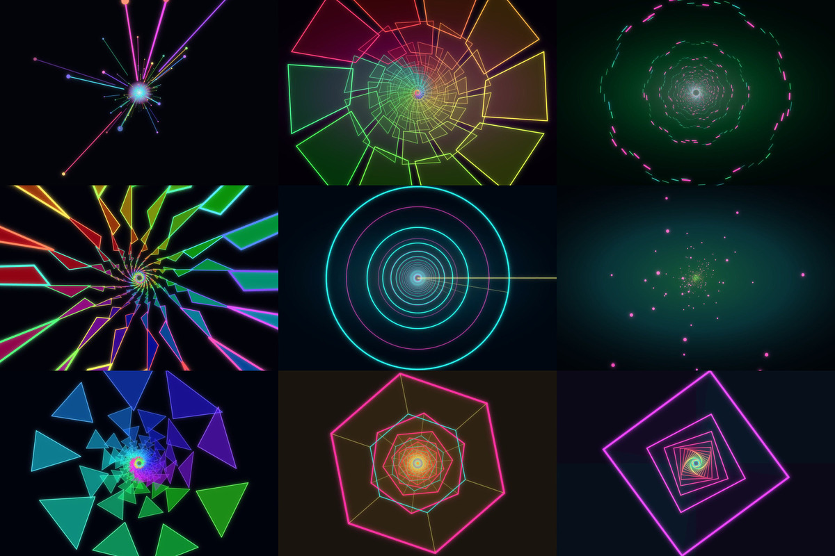 60fps Neon Tunnel Loops, a Background Graphic by cheapmotiongraphics (Photo 2 of 7)
