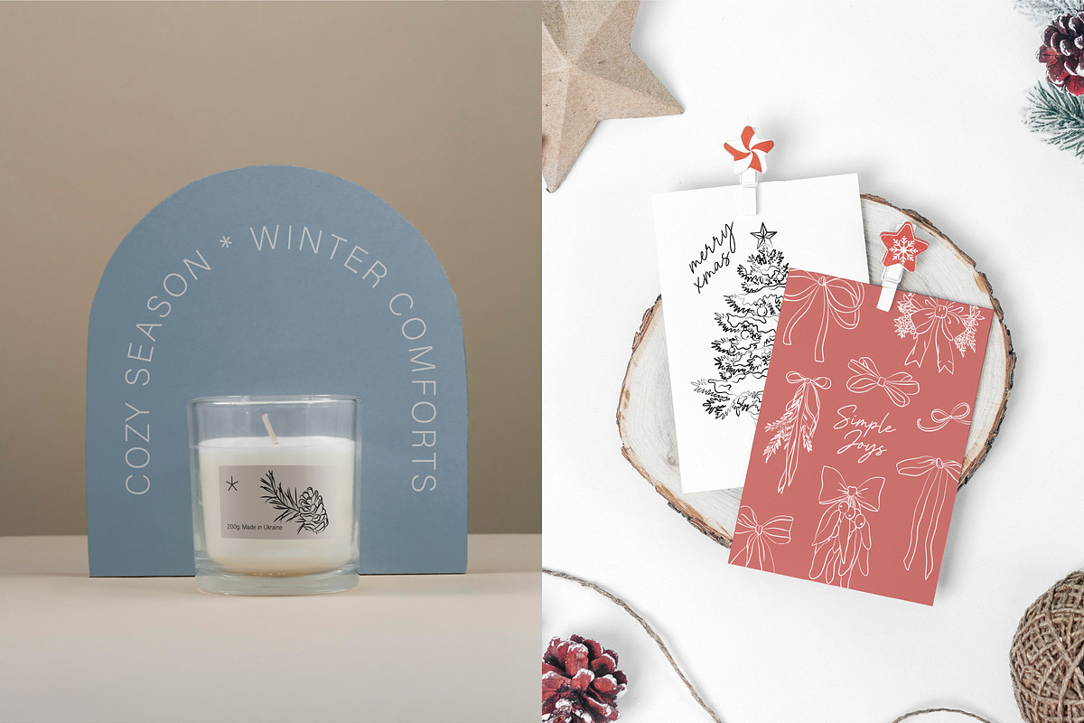 Line Art Winter Floral Decorations, a Decorative Illustration by La Petite Line Art (Photo 12 of 15)