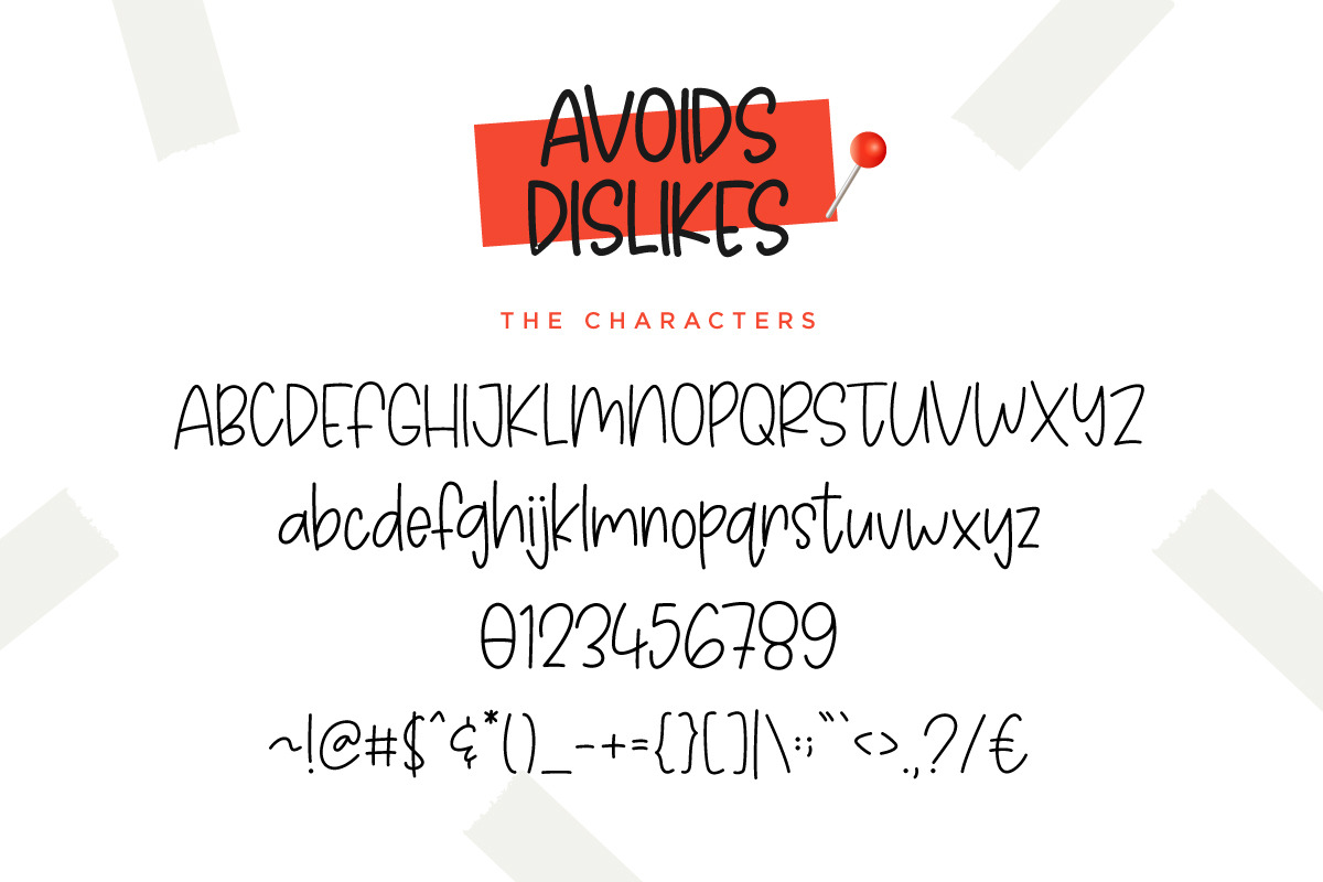 Avoids Dislikes | 3 Handmade Font preview 4