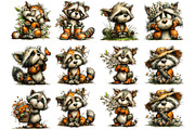 Whimsical Spring Raccoon Clipart, an Illustration by Designking (Thumbnail 3 of 5)