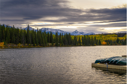 Autumn sunset at Pyramid Lake in, an Architecture Photo by Nick Fox