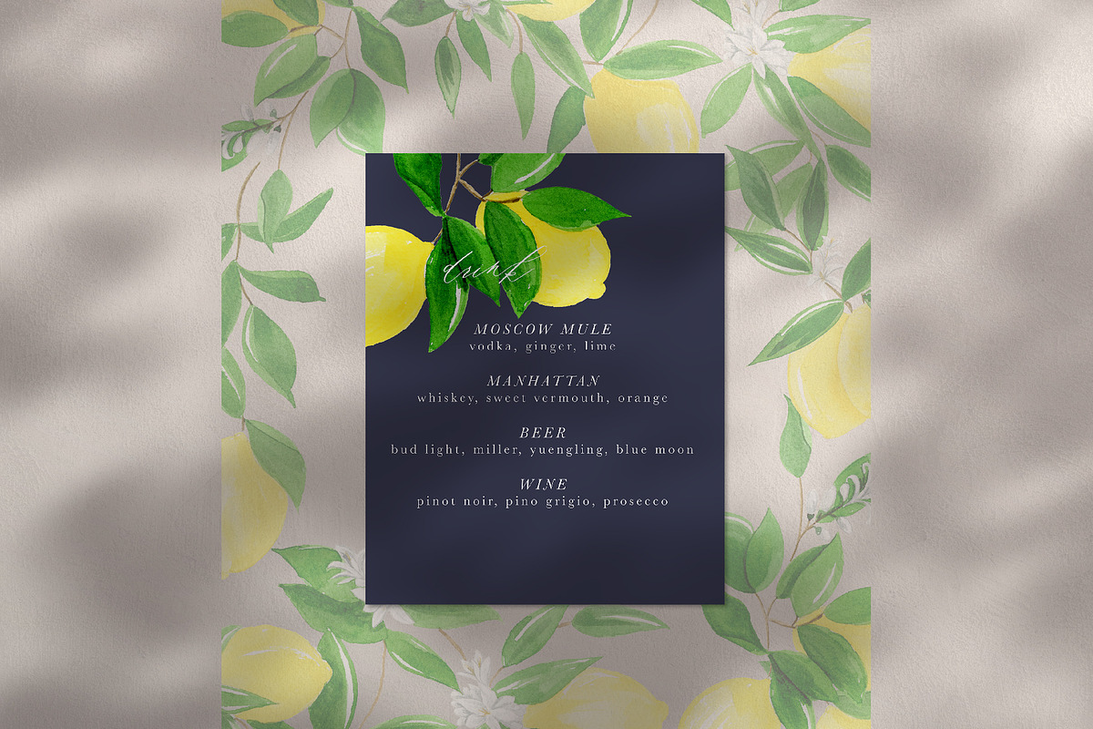 Juicy Watercolor Lemon Set, an Illustration by One and Only Paper (Photo 9 of 9)