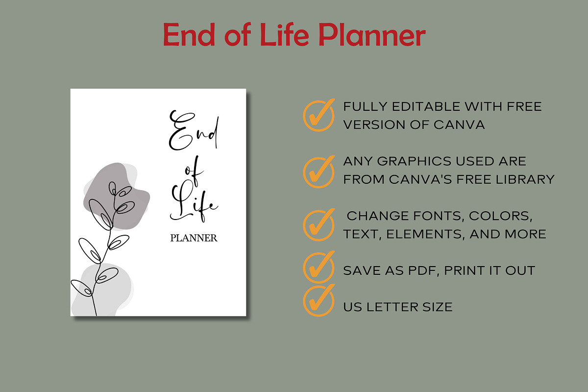 End Of Life Planner - Canva Template, an App Template by Adalin Shop (Photo 9 of 11)