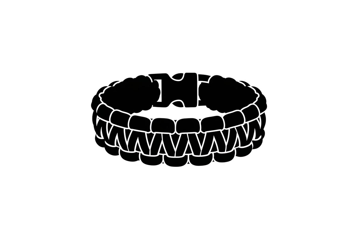 Minimal Black Paracord Bracelet, a Graphic by hafijul (Photo 2 of 11)