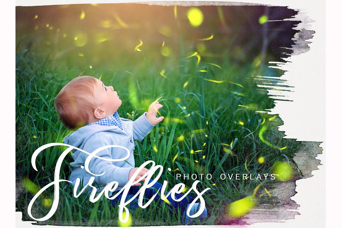 Realistic Fireflies photo overlays