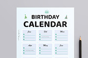 Minimal Birthday Calendar Printable, a Stationery Template by MightyDesign (Thumbnail 2 of 8)