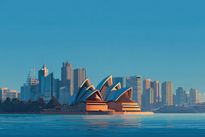 Sydney Opera House by the water view, a Photo by Beautiful things