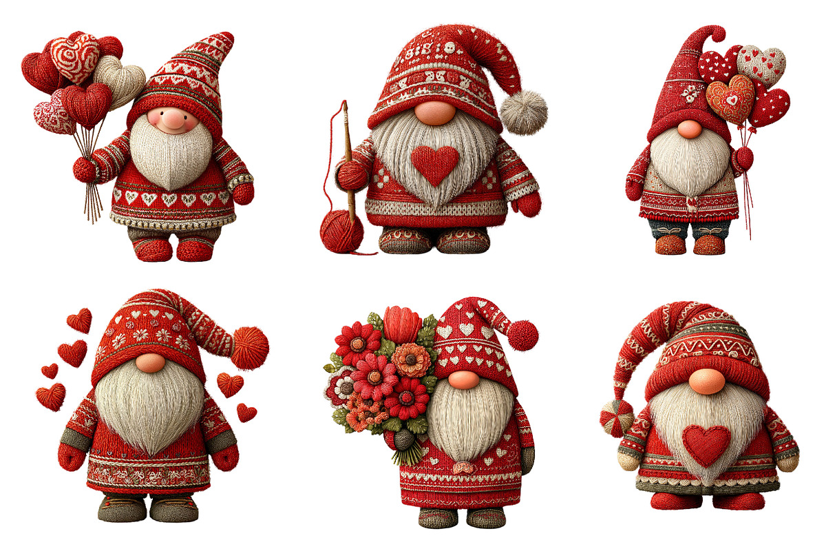 Valentine's Gnome Sublimation Clipar, an Illustration by Dream Creation (Photo 6 of 6)