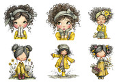 Quirky Cute Little Girl Clipart, an Illustration by CreationArt (Thumbnail 2 of 5)